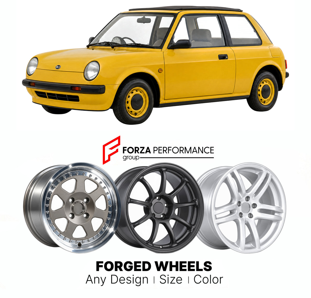CUSTOM CLASSIC VINTAGE RESTOMOD RETRO OLD SCHOOL FORGED WHEELS RIMS for NISSAN BE-1 BK10 1987 - 1988

Custom forged wheels for Nissan Be-1 BK10 1987 - 1988. Classic, vintage, restomod and retro JDM wheel designs made to order in custom sizes, offsets, colors and finishes with guaranteed fitment.

We manufacture premium quality forged wheels rims for Nissan Be-1 BK10 1987 - 1988 in any design, size, color.

JDM WHEEL DESIGNS: our Japanese collection for hatchbacks, kei cars and MPVs includes designs inspired