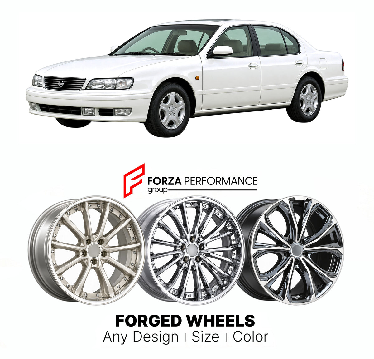 CUSTOM CLASSIC VINTAGE RESTOMOD RETRO OLD SCHOOL FORGED WHEELS RIMS for NISSAN CEFIRO A32 1994 - 1998

Custom forged wheels for Nissan Cefiro A32 1994 - 1998. Classic, vintage, restomod and retro JDM wheel designs made to order in custom sizes, offsets, colors and finishes with guaranteed fitment.

We manufacture premium quality forged wheels rims for Nissan Cefiro A32 1994 - 1998 in any design, size, color.

JDM WHEEL DESIGNS: our Japanese collection for sedans and wagons includes designs inspired by Weds 