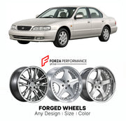 CUSTOM CLASSIC VINTAGE RESTOMOD RETRO OLD SCHOOL FORGED WHEELS RIMS for NISSAN CEFIRO A33 1998 - 2003

Custom forged wheels for Nissan Cefiro A33 1998 - 2003. Classic, vintage, restomod and retro JDM wheel designs made to order in custom sizes, offsets, colors and finishes with guaranteed fitment.

We manufacture premium quality forged wheels rims for Nissan Cefiro A33 1998 - 2003 in any design, size, color.

JDM WHEEL DESIGNS: our Japanese collection for sedans and wagons includes designs inspired by Weds 