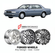 CUSTOM CLASSIC VINTAGE RESTOMOD RETRO OLD SCHOOL FORGED WHEELS RIMS for NISSAN CIMA Y31 1988 - 1991

Custom forged wheels for Nissan Cima Y31 1988 - 1991. Classic, vintage, restomod and retro JDM wheel designs made to order in custom sizes, offsets, colors and finishes with guaranteed fitment.

We manufacture premium quality forged wheels rims for Nissan Cima Y31 1988 - 1991 in any design, size, color.

JDM WHEEL DESIGNS: our Japanese collection for sedans and wagons includes designs inspired by Weds Kranze