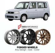 CUSTOM CLASSIC VINTAGE RESTOMOD RETRO OLD SCHOOL FORGED WHEELS RIMS for NISSAN CUBE Z10 1998 - 2002

Custom forged wheels for Nissan Cube Z10 1998 - 2002. Classic, vintage, restomod and retro JDM wheel designs made to order in custom sizes, offsets, colors and finishes with guaranteed fitment.

We manufacture premium quality forged wheels rims for Nissan Cube Z10 1998 - 2002 in any design, size, color.

JDM WHEEL DESIGNS: our Japanese collection for hatchbacks, kei cars and MPVs includes designs inspired by