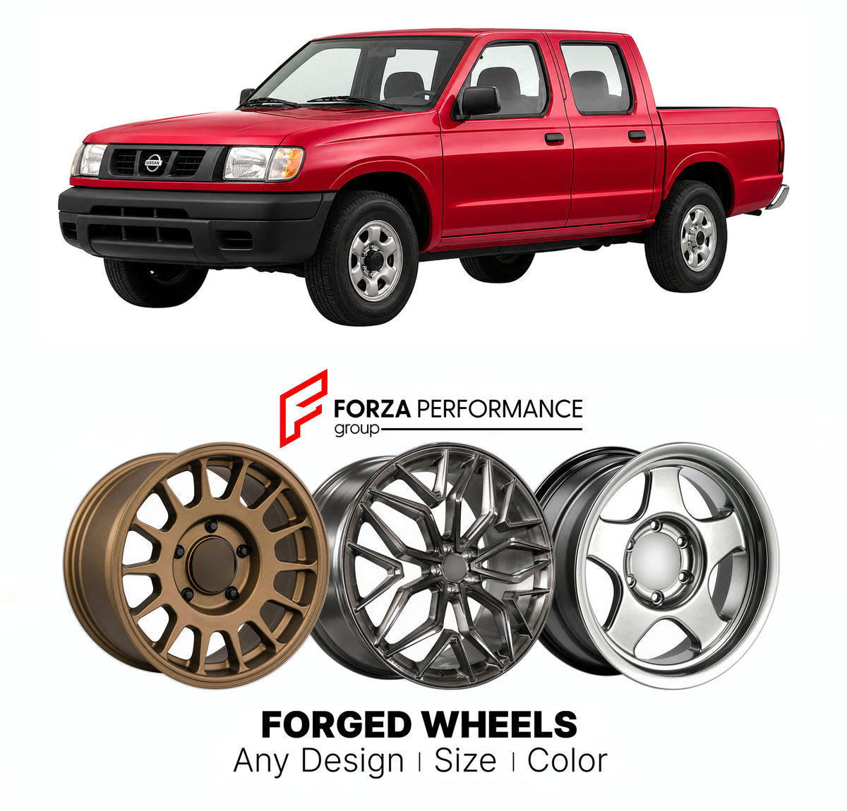 CUSTOM CLASSIC VINTAGE RESTOMOD RETRO OLD SCHOOL FORGED WHEELS RIMS for NISSAN FRONTIER D22 1997 - 2004

Custom forged wheels for Nissan Frontier D22 1997 - 2004. Classic, vintage, restomod and retro JDM wheel designs made to order in custom sizes, offsets, colors and finishes with guaranteed fitment.

We manufacture premium quality forged wheels rims for Nissan Frontier D22 1997 - 2004 in any design, size, color.

JDM WHEEL DESIGNS: our Japanese collection for SUVs and pickups includes designs inspired by 