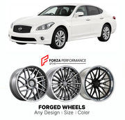 FORGED WHEELS RIMS for NISSAN FUGA Y51 2009 - 2014

Custom forged wheels for Nissan Fuga Y51 2009 - 2014. Made-to-order monoblock, 2-piece and 3-piece rims in custom sizes, offsets, colors and finishes with guaranteed fitment.

We manufacture premium quality forged wheels rims for Nissan Fuga Y51 2009 - 2014 in any design, size, color.

JDM WHEEL DESIGNS: our Japanese collection for sedans and wagons includes designs inspired by Weds Kranze, Wald, Leon Hardiritt, Vossen, Kuhl Racing, Aimgain, Work Wheels, T