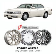 CUSTOM CLASSIC VINTAGE RESTOMOD RETRO OLD SCHOOL FORGED WHEELS RIMS for NISSAN LAUREL C34 1993 - 1997

Custom forged wheels for Nissan Laurel C34 1993 - 1997. Classic, vintage, restomod and retro JDM wheel designs made to order in custom sizes, offsets, colors and finishes with guaranteed fitment.

We manufacture premium quality forged wheels rims for Nissan Laurel C34 1993 - 1997 in any design, size, color.

JDM WHEEL DESIGNS: our Japanese collection for sedans and wagons includes designs inspired by Weds 