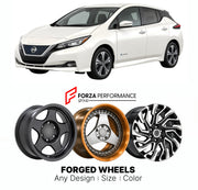 FORGED WHEELS RIMS for NISSAN LEAF ZE1 2017 - 2025

Custom forged wheels for Nissan Leaf ZE1 2017 - 2025. Made-to-order monoblock, 2-piece and 3-piece rims in custom sizes, offsets, colors and finishes with guaranteed fitment.

We manufacture premium quality forged wheels rims for Nissan Leaf ZE1 2017 - 2025 in any design, size, color.

JDM WHEEL DESIGNS: our Japanese collection for SUVs and pickups includes designs inspired by Bradley V, Method Race Wheels, Forgiato, Kuhl Racing, Mugen, TRD, Rota, Work Whe