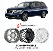 FORGED WHEELS RIMS for NISSAN PATHFINDER R52 2012 - 2016

Custom forged wheels for Nissan Pathfinder R52 2012 - 2016. Made-to-order monoblock, 2-piece and 3-piece rims in custom sizes, offsets, colors and finishes with guaranteed fitment.

We manufacture premium quality forged wheels rims for Nissan Pathfinder R52 2012 - 2016 in any design, size, color.

JDM WHEEL DESIGNS: our Japanese collection for SUVs and pickups includes designs inspired by Bradley V, Method Race Wheels, Forgiato, Kuhl Racing, Mugen, T