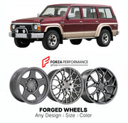 CUSTOM CLASSIC VINTAGE RESTOMOD RETRO OLD SCHOOL FORGED WHEELS RIMS for NISSAN PATROL Y60 1987 - 1997

Custom forged wheels for Nissan Patrol Y60 1987 - 1997. Classic, vintage, restomod and retro JDM wheel designs made to order in custom sizes, offsets, colors and finishes with guaranteed fitment.

We manufacture premium quality forged wheels rims for Nissan Patrol Y60 1987 - 1997 in any design, size, color.

JDM WHEEL DESIGNS: our Japanese collection for SUVs and pickups includes designs inspired by Bradle