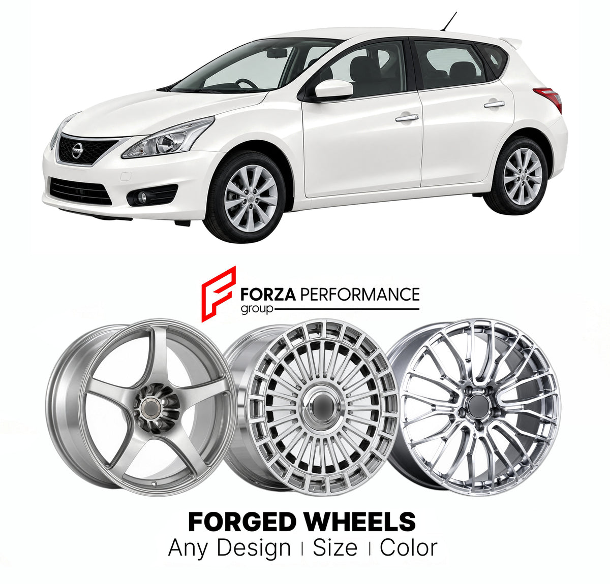 FORGED WHEELS RIMS for NISSAN PULSAR C12 2013 - 2016

Custom forged wheels for Nissan Pulsar C12 2013 - 2016. Made-to-order monoblock, 2-piece and 3-piece rims in custom sizes, offsets, colors and finishes with guaranteed fitment.

We manufacture premium quality forged wheels rims for Nissan Pulsar C12 2013 - 2016 in any design, size, color.

JDM WHEEL DESIGNS: our Japanese collection for hatchbacks, kei cars and MPVs includes designs inspired by Rays Volk Racing, Enkei, XXR, Rota, Work Wheels, Cosmis Racin