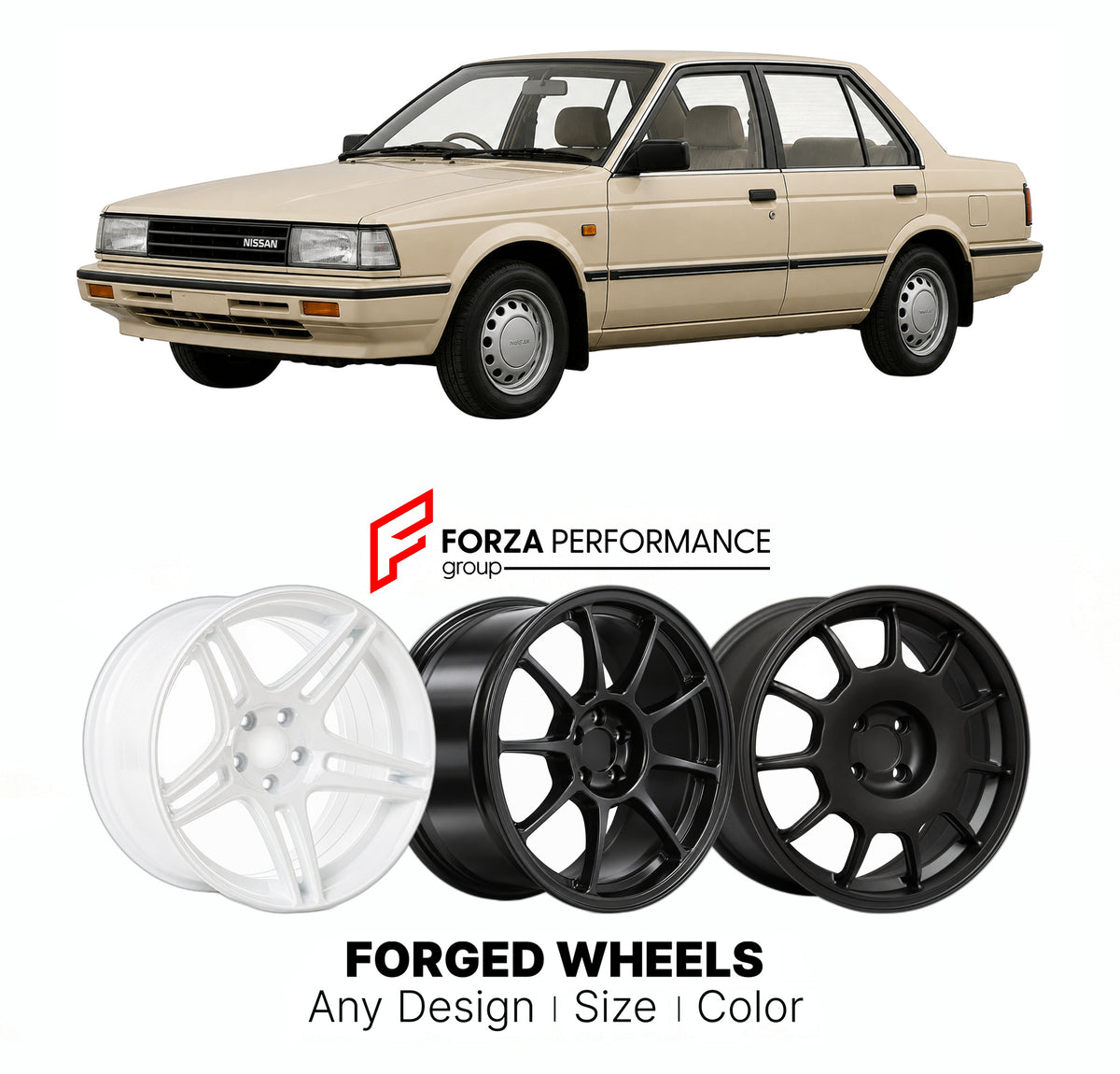 CUSTOM CLASSIC VINTAGE RESTOMOD RETRO OLD SCHOOL FORGED WHEELS RIMS for NISSAN PULSAR N12 1982 - 1986

Custom forged wheels for Nissan Pulsar N12 1982 - 1986. Classic, vintage, restomod and retro JDM wheel designs made to order in custom sizes, offsets, colors and finishes with guaranteed fitment.

We manufacture premium quality forged wheels rims for Nissan Pulsar N12 1982 - 1986 in any design, size, color.

JDM WHEEL DESIGNS: our Japanese collection for hatchbacks, kei cars and MPVs includes designs inspi