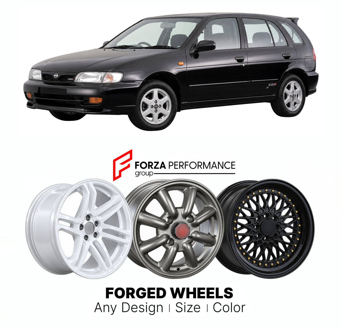 CUSTOM CLASSIC VINTAGE RESTOMOD RETRO OLD SCHOOL FORGED WHEELS RIMS for NISSAN PULSAR N15 1995 - 2000

Custom forged wheels for Nissan Pulsar N15 1995 - 2000. Classic, vintage, restomod and retro JDM wheel designs made to order in custom sizes, offsets, colors and finishes with guaranteed fitment.

We manufacture premium quality forged wheels rims for Nissan Pulsar N15 1995 - 2000 in any design, size, color.

JDM WHEEL DESIGNS: our Japanese collection for hatchbacks, kei cars and MPVs includes designs inspi