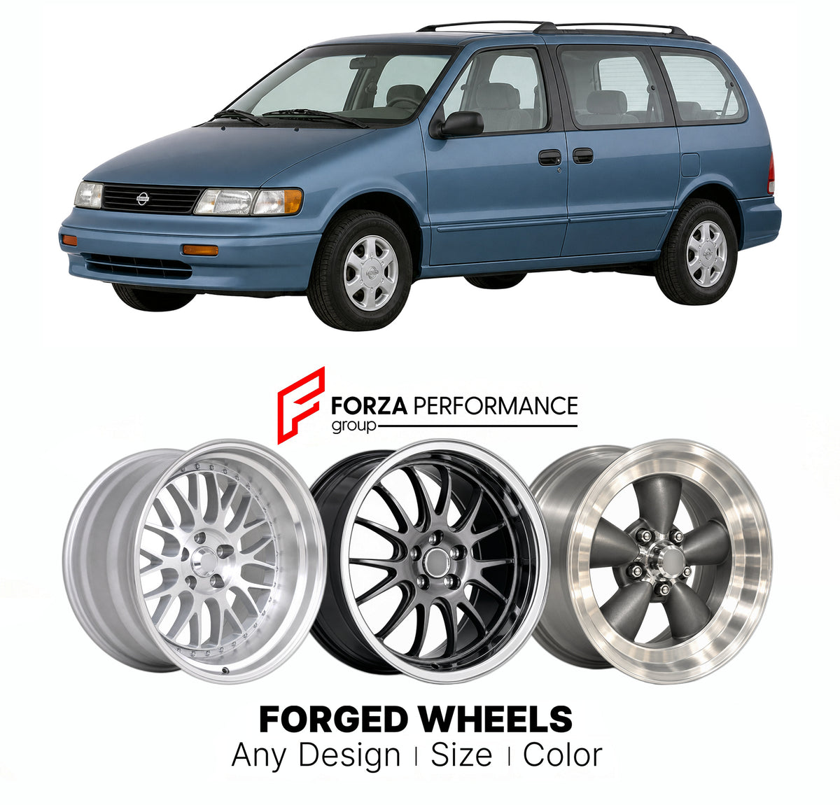 CUSTOM CLASSIC VINTAGE RESTOMOD RETRO OLD SCHOOL FORGED WHEELS RIMS for NISSAN QUEST V40 1992 - 1998

Custom forged wheels for Nissan Quest V40 1992 - 1998. Classic, vintage, restomod and retro JDM wheel designs made to order in custom sizes, offsets, colors and finishes with guaranteed fitment.

We manufacture premium quality forged wheels rims for Nissan Quest V40 1992 - 1998 in any design, size, color.

JDM WHEEL DESIGNS: our Japanese collection for hatchbacks, kei cars and MPVs includes designs inspired
