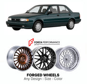 CUSTOM CLASSIC VINTAGE RESTOMOD RETRO OLD SCHOOL FORGED WHEELS RIMS for NISSAN SENTRA B14 1995 - 1999

Custom forged wheels for Nissan Sentra B14 1995 - 1999. Classic, vintage, restomod and retro JDM wheel designs made to order in custom sizes, offsets, colors and finishes with guaranteed fitment.

We manufacture premium quality forged wheels rims for Nissan Sentra B14 1995 - 1999 in any design, size, color.

JDM WHEEL DESIGNS: our Japanese collection for sedans and wagons includes designs inspired by Weds 