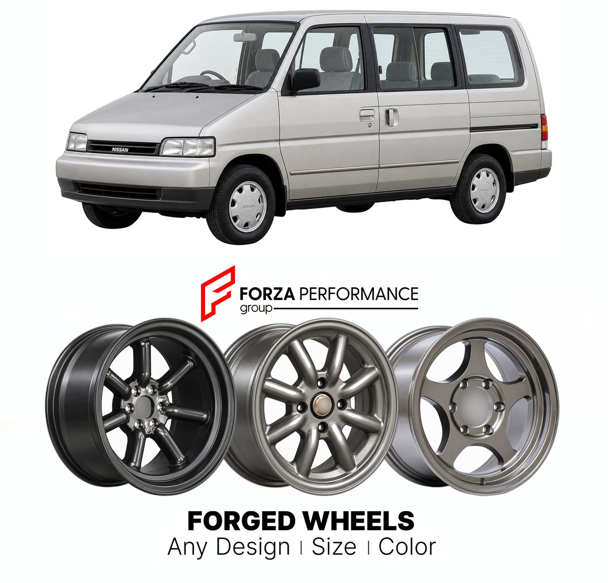 CUSTOM CLASSIC VINTAGE RESTOMOD RETRO OLD SCHOOL FORGED WHEELS RIMS for NISSAN SERENA C23 1991 - 1999

Custom forged wheels for Nissan Serena C23 1991 - 1999. Classic, vintage, restomod and retro JDM wheel designs made to order in custom sizes, offsets, colors and finishes with guaranteed fitment.

We manufacture premium quality forged wheels rims for Nissan Serena C23 1991 - 1999 in any design, size, color.

JDM WHEEL DESIGNS: our Japanese collection for hatchbacks, kei cars and MPVs includes designs inspi