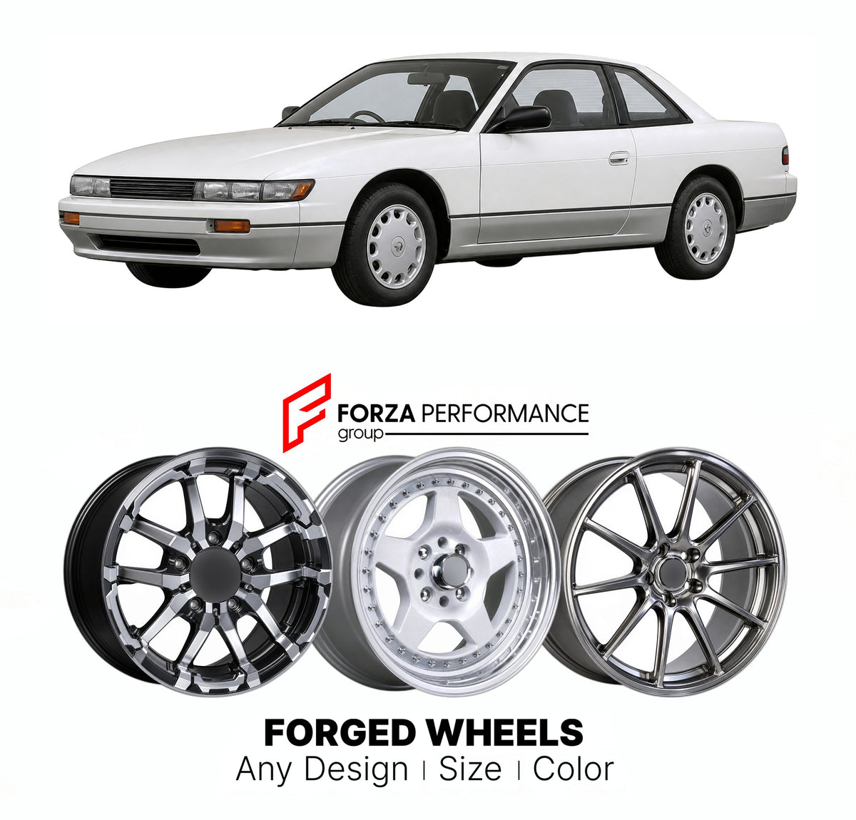 CUSTOM CLASSIC VINTAGE RESTOMOD RETRO OLD SCHOOL FORGED WHEELS RIMS for NISSAN SILVIA S13 1988 - 1994

Custom forged wheels for Nissan Silvia S13 1988 - 1994. Classic, vintage, restomod and retro JDM wheel designs made to order in custom sizes, offsets, colors and finishes with guaranteed fitment.

We manufacture premium quality forged wheels rims for Nissan Silvia S13 1988 - 1994 in any design, size, color.

JDM WHEEL DESIGNS: our Japanese collection for sports cars and coupes includes designs inspired by 