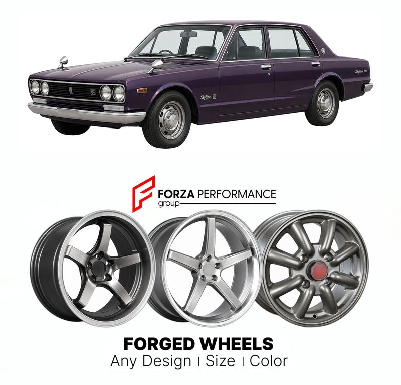CUSTOM CLASSIC VINTAGE RESTOMOD RETRO OLD SCHOOL FORGED WHEELS RIMS for NISSAN SKYLINE C10 1968 - 1972