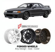 CUSTOM CLASSIC VINTAGE RESTOMOD RETRO OLD SCHOOL FORGED WHEELS RIMS for NISSAN SKYLINE R32 1989 - 1994

Custom forged wheels for Nissan Skyline R32 1989 - 1994. Classic, vintage, restomod and retro JDM wheel designs made to order in custom sizes, offsets, colors and finishes with guaranteed fitment.

We manufacture premium quality forged wheels rims for Nissan Skyline R32 1989 - 1994 in any design, size, color.

JDM WHEEL DESIGNS: our Japanese collection for sports cars and coupes includes designs inspired 
