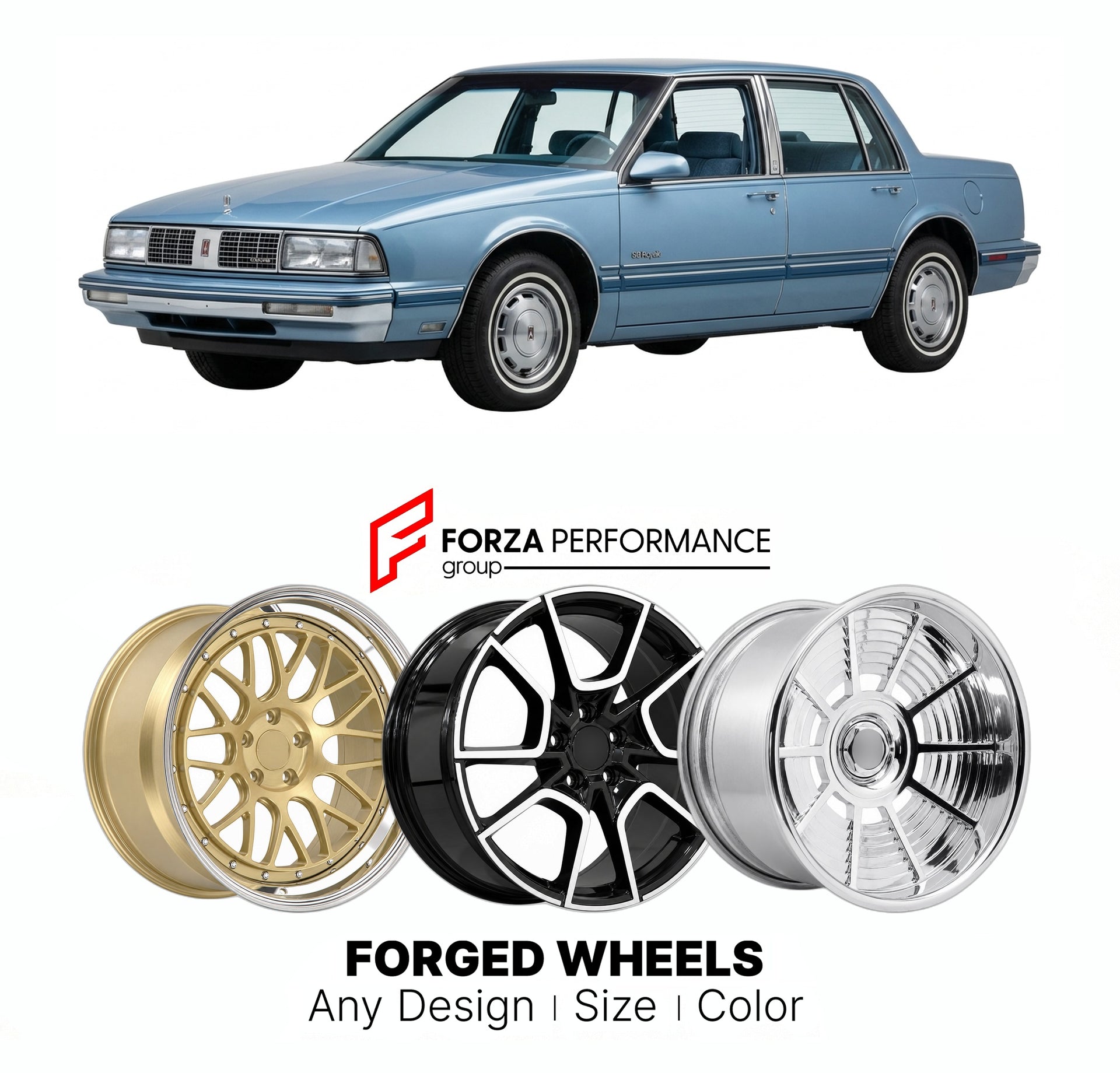 FORGED WHEELS RIMS for OLDSMOBILE 88 1990 - 1999

Custom forged wheels for Oldsmobile 88 1990 - 1999. Made-to-order monoblock, 2-piece and 3-piece rims in custom sizes, offsets, colors and finishes with guaranteed fitment.

We manufacture premium quality forged wheels rims for Oldsmobile 88 1990 - 1999 in any design, size, color.

THIS WHEEL DESIGN CAN BE CUSTOM-MADE FOR YOUR CAR IN ANY SIZE AND COLOR OPTIONS
Available in monoblock, 2-piece, 3-piece, duoblock, beadlock
3D wheel renderings are provided accor