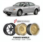 FORGED WHEELS RIMS for OLDSMOBILE ALERO 1999 - 2004

Custom forged wheels for Oldsmobile Alero 1999 - 2004. Made-to-order monoblock, 2-piece and 3-piece rims in custom sizes, offsets, colors and finishes with guaranteed fitment.

We manufacture premium quality forged wheels rims for Oldsmobile Alero 1999 - 2004 in any design, size, color.

THIS WHEEL DESIGN CAN BE CUSTOM-MADE FOR YOUR CAR IN ANY SIZE AND COLOR OPTIONS
Available in monoblock, 2-piece, 3-piece, duoblock, beadlock
3D wheel renderings are provi