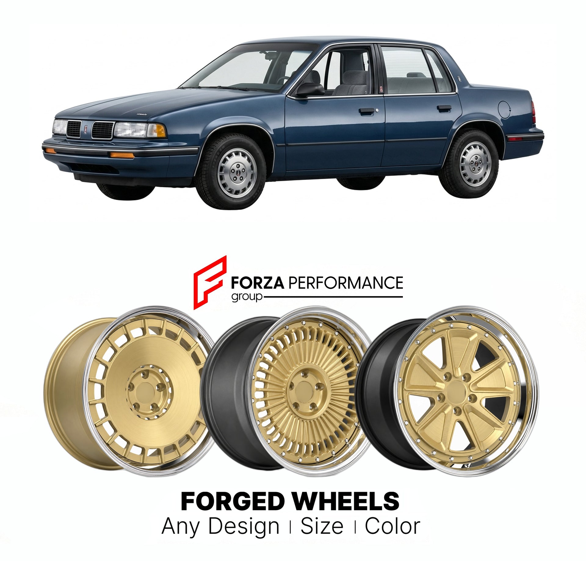 FORGED WHEELS RIMS for OLDSMOBILE CUTLASS CALAIS 1990 - 1991

Custom forged wheels for Oldsmobile Cutlass Calais 1990 - 1991. Made-to-order monoblock, 2-piece and 3-piece rims in custom sizes, offsets, colors and finishes with guaranteed fitment.

We manufacture premium quality forged wheels rims for Oldsmobile Cutlass Calais 1990 - 1991 in any design, size, color.

THIS WHEEL DESIGN CAN BE CUSTOM-MADE FOR YOUR CAR IN ANY SIZE AND COLOR OPTIONS
Available in monoblock, 2-piece, 3-piece, duoblock, beadlock
3D