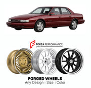 FORGED WHEELS RIMS for OLDSMOBILE CUTLASS SUPREME INTERNATIONAL SERIES 1990 - 1997

Custom forged wheels for Oldsmobile Cutlass Supreme International Series 1990 - 1997. Made-to-order monoblock, 2-piece and 3-piece rims in custom sizes, offsets, colors and finishes with guaranteed fitment.

We manufacture premium quality forged wheels rims for Oldsmobile Cutlass Supreme International Series 1990 - 1997 in any design, size, color.

THIS WHEEL DESIGN CAN BE CUSTOM-MADE FOR YOUR CAR IN ANY SIZE AND COLOR OPTIO