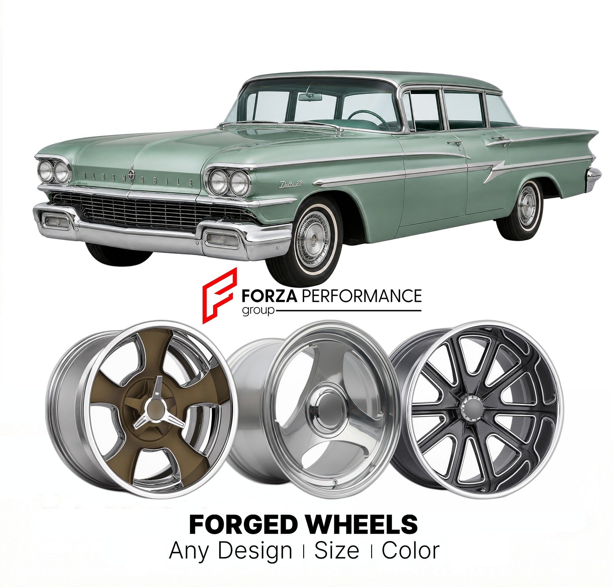 Retro Custom Rims CUSTOM CLASSIC VINTAGE RESTOMOD RETRO OLD SCHOOL FORGED WHEELS RIMS fo
