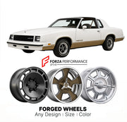 CUSTOM CLASSIC VINTAGE RESTOMOD RETRO OLD SCHOOL FORGED WHEELS RIMS for OLDSMOBILE HURST/OLDS 1978 - 1988
Custom forged wheels for classic American muscle cars. Ideal for restomod builds, vintage restorations, and show cars. Deep dish and retro styling available.

We manufacture premium quality forged wheels rims for Oldsmobile Hurst/Olds 1978 - 1988 in any design, size, color.

THIS WHEEL DESIGN CAN BE CUSTOM-MADE FOR YOUR CAR IN ANY SIZE AND COLOR OPTIONS
Available in monoblock, 2-piece, 3-piece, duoblock