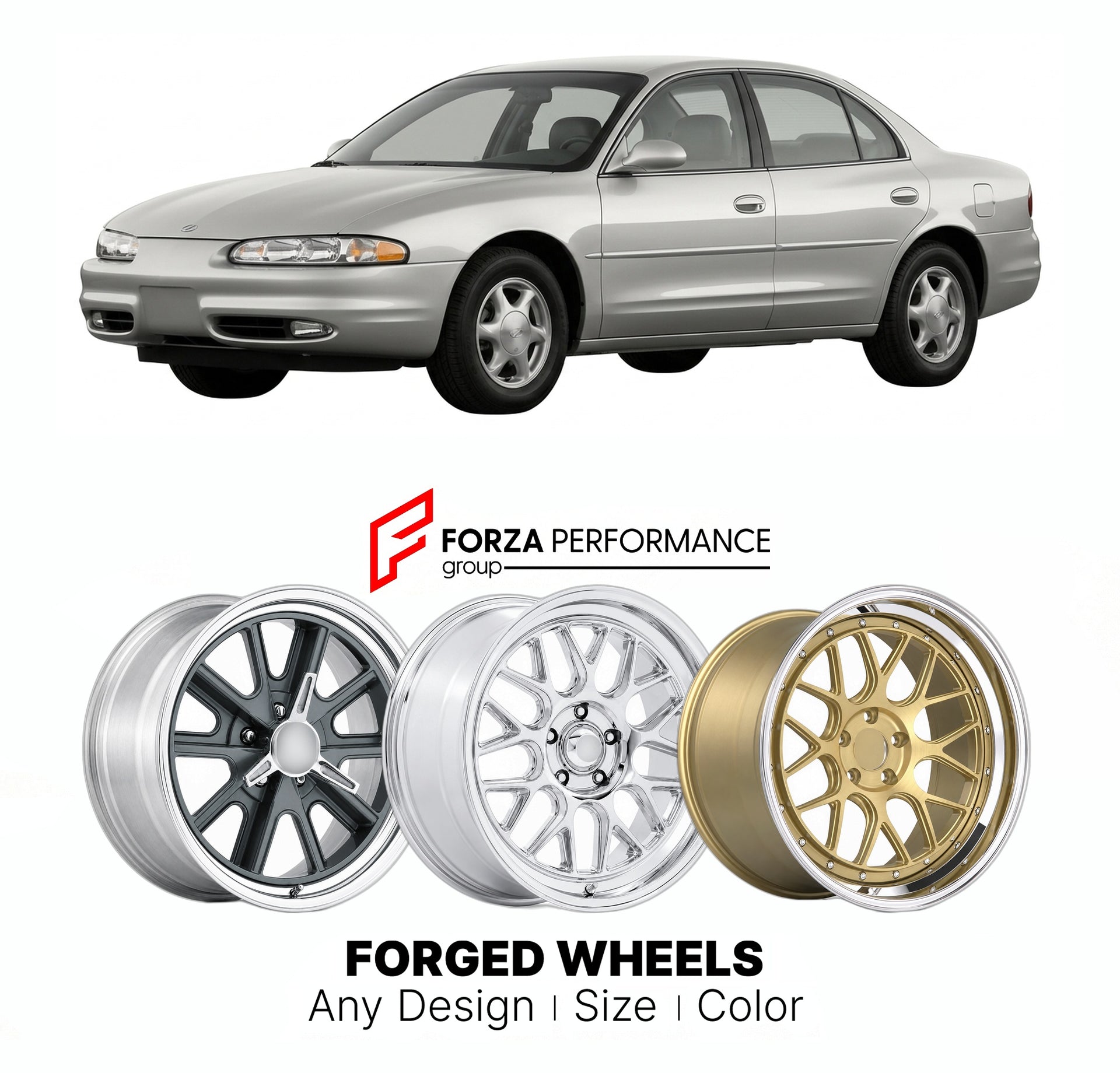 FORGED WHEELS RIMS for OLDSMOBILE INTRIGUE 1998 - 2002

Custom forged wheels for Oldsmobile Intrigue 1998 - 2002. Made-to-order monoblock, 2-piece and 3-piece rims in custom sizes, offsets, colors and finishes with guaranteed fitment.

We manufacture premium quality forged wheels rims for Oldsmobile Intrigue 1998 - 2002 in any design, size, color.

THIS WHEEL DESIGN CAN BE CUSTOM-MADE FOR YOUR CAR IN ANY SIZE AND COLOR OPTIONS
Available in monoblock, 2-piece, 3-piece, duoblock, beadlock
3D wheel renderings 