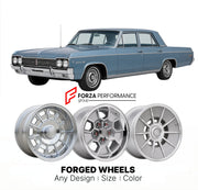CUSTOM CLASSIC VINTAGE RESTOMOD RETRO OLD SCHOOL FORGED WHEELS RIMS for OLDSMOBILE JETSTAR 88 1964 - 1964
Custom forged wheels for classic American muscle cars. Ideal for restomod builds, vintage restorations, and show cars. Deep dish and retro styling available.

We manufacture premium quality forged wheels rims for Oldsmobile Jetstar 88 1964 - 1964 in any design, size, color.

THIS WHEEL DESIGN CAN BE CUSTOM-MADE FOR YOUR CAR IN ANY SIZE AND COLOR OPTIONS
Available in monoblock, 2-piece, 3-piece, duoblock