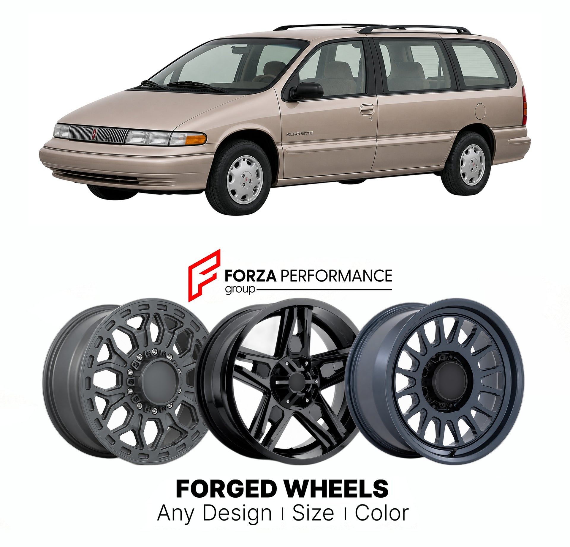 FORGED WHEELS RIMS for OLDSMOBILE SILHOUETTE 1990 - 1996

Custom forged wheels for Oldsmobile Silhouette 1990 - 1996. Made-to-order monoblock, 2-piece and 3-piece rims in custom sizes, offsets, colors and finishes with guaranteed fitment.

We manufacture premium quality forged wheels rims for Oldsmobile Silhouette 1990 - 1996 in any design, size, color.

THIS WHEEL DESIGN CAN BE CUSTOM-MADE FOR YOUR CAR IN ANY SIZE AND COLOR OPTIONS
Available in monoblock, 2-piece, 3-piece, duoblock, beadlock
3D wheel rende