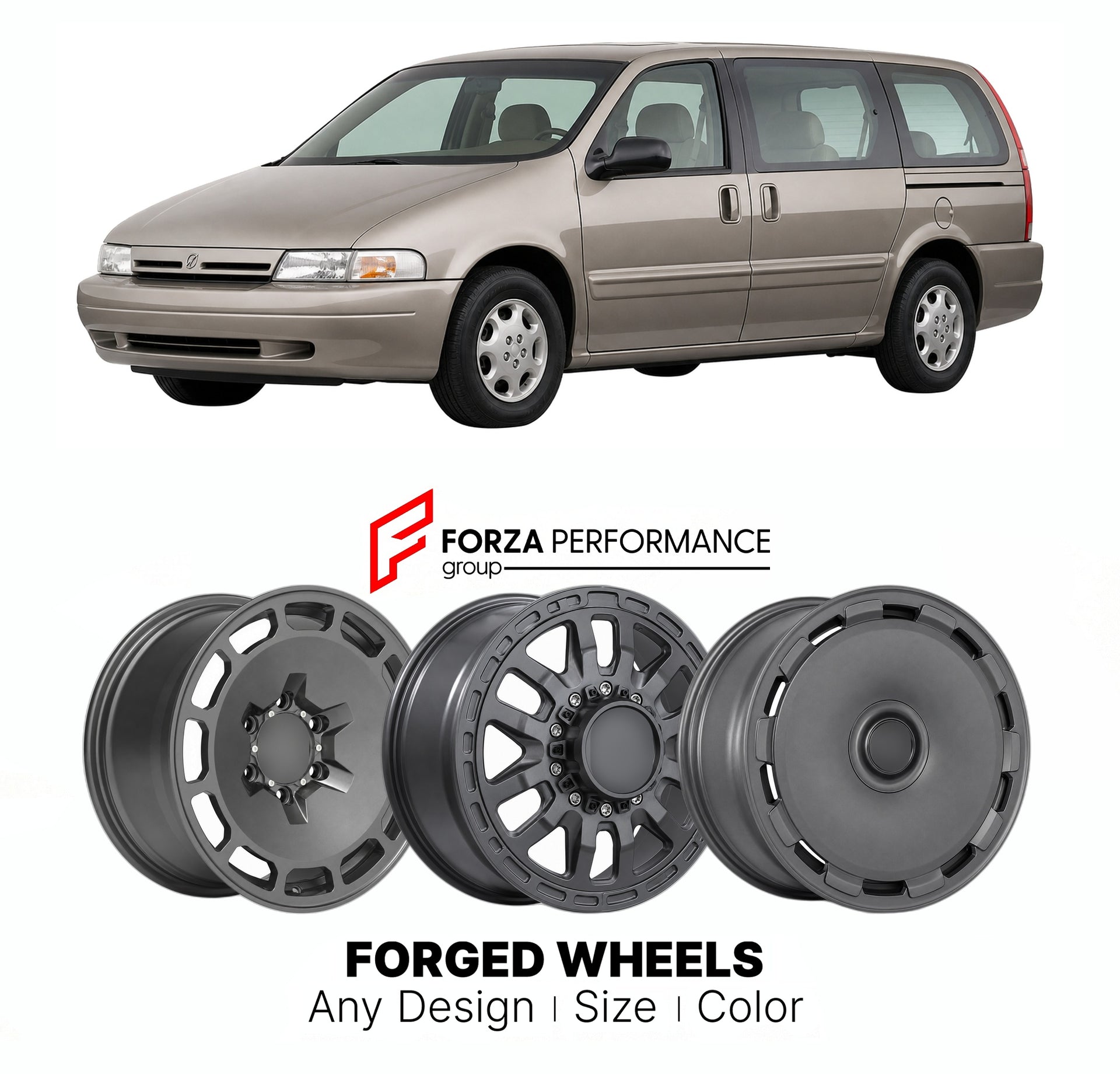 FORGED WHEELS RIMS for OLDSMOBILE SILHOUETTE 1997 - 2004

Custom forged wheels for Oldsmobile Silhouette 1997 - 2004. Made-to-order monoblock, 2-piece and 3-piece rims in custom sizes, offsets, colors and finishes with guaranteed fitment.

We manufacture premium quality forged wheels rims for Oldsmobile Silhouette 1997 - 2004 in any design, size, color.

THIS WHEEL DESIGN CAN BE CUSTOM-MADE FOR YOUR CAR IN ANY SIZE AND COLOR OPTIONS
Available in monoblock, 2-piece, 3-piece, duoblock, beadlock
3D wheel rende