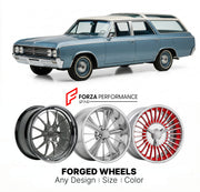 CUSTOM CLASSIC VINTAGE RESTOMOD RETRO OLD SCHOOL FORGED WHEELS RIMS for OLDSMOBILE VISTA CRUISER 1964 - 1977
Custom forged wheels for classic American muscle cars. Ideal for restomod builds, vintage restorations, and show cars. Deep dish and retro styling available.

We manufacture premium quality forged wheels rims for Oldsmobile Vista Cruiser 1964 - 1977 in any design, size, color.

THIS WHEEL DESIGN CAN BE CUSTOM-MADE FOR YOUR CAR IN ANY SIZE AND COLOR OPTIONS
Available in monoblock, 2-piece, 3-piece, du