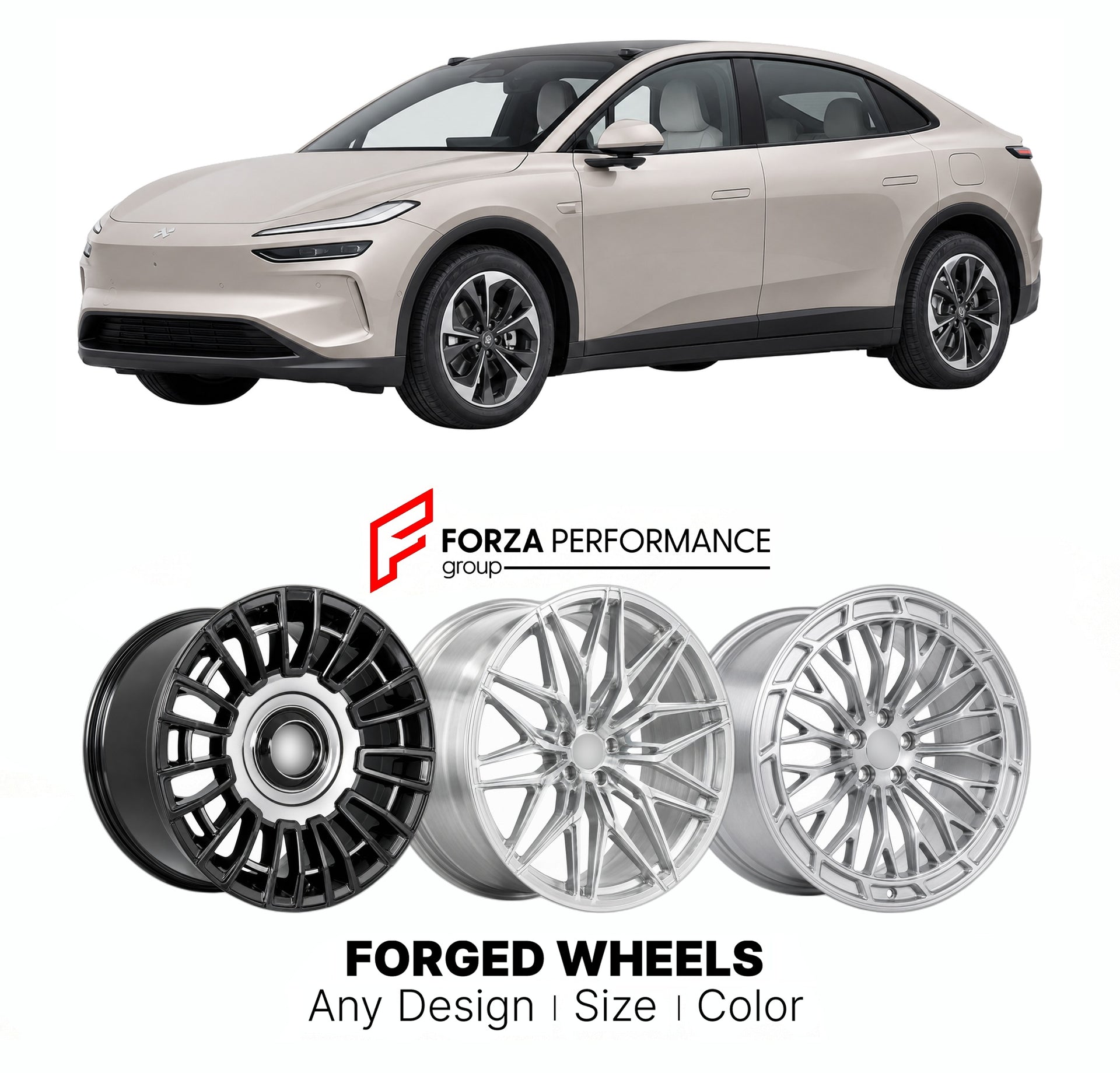 Custom forged wheels for Onvo NIO L60 2024+. Made-to-order monoblock, 2-piece and 3-piece wheels in custom sizes, offsets, colors and finishes with guaranteed vehicle fitment.

We manufacture premium quality forged wheels rims for Onvo NIO L60 2024+ in any design, size, color.

THIS WHEEL DESIGN CAN BE CUSTOM-MADE FOR YOUR CAR IN ANY SIZE AND COLOR OPTIONS
Available in monoblock, 2-piece, 3-piece, duoblock, beadlock
3D wheel renderings are provided according to the exact dimensions and specifications reques