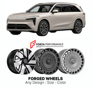 Custom forged wheels for Onvo NIO L80 2026+. Made-to-order monoblock, 2-piece and 3-piece wheels in custom sizes, offsets, colors and finishes with guaranteed vehicle fitment.

We manufacture premium quality forged wheels rims for Onvo NIO L80 2026+ in any design, size, color.

THIS WHEEL DESIGN CAN BE CUSTOM-MADE FOR YOUR CAR IN ANY SIZE AND COLOR OPTIONS
Available in monoblock, 2-piece, 3-piece, duoblock, beadlock
3D wheel renderings are provided according to the exact dimensions and specifications reques