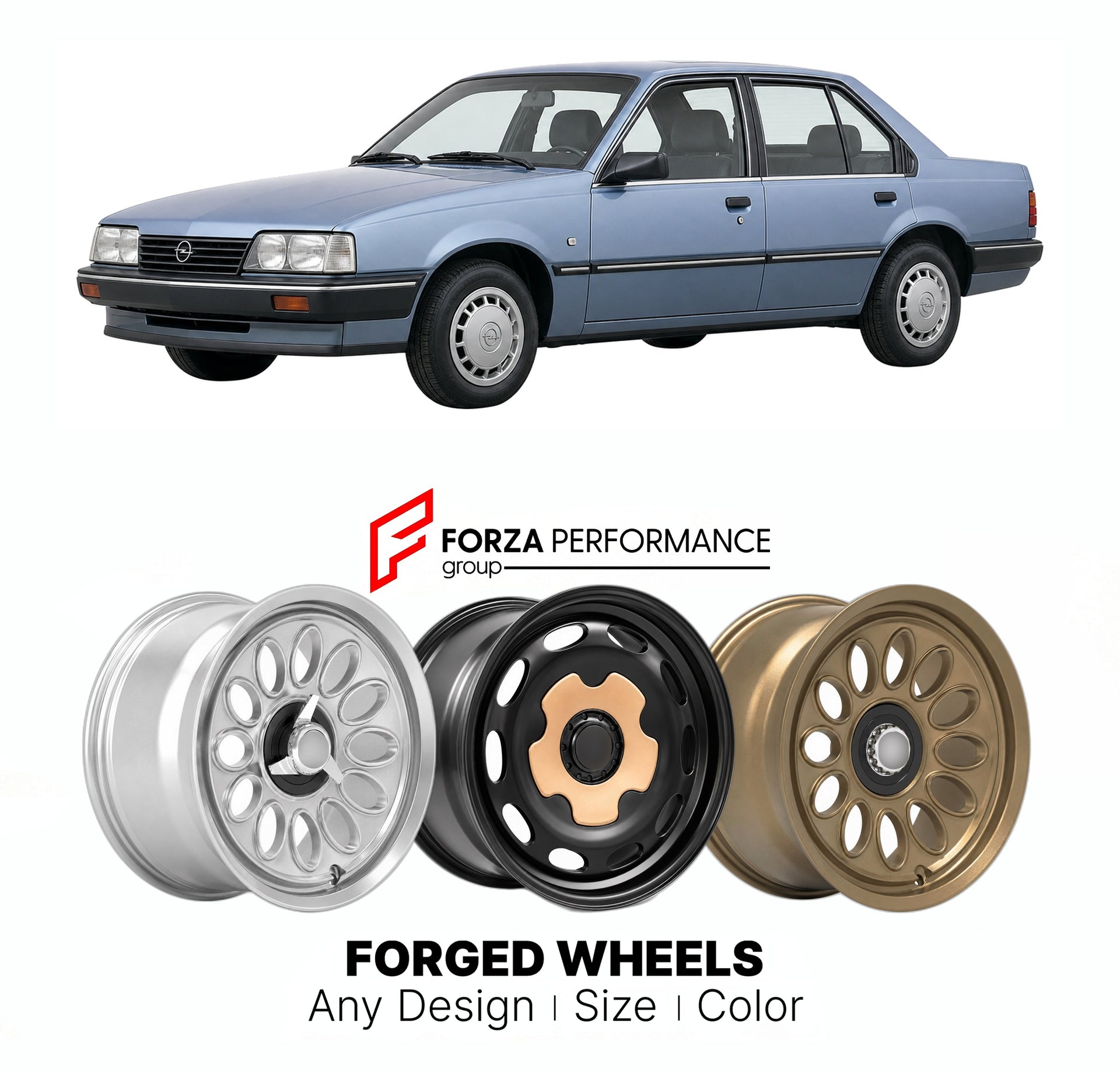 CUSTOM CLASSIC VINTAGE RESTOMOD RETRO OLD SCHOOL FORGED WHEELS RIMS for OPEL ASCONA VECTRA A 1988 - 1995

Custom forged wheels for Opel Ascona Vectra A 1988 - 1995. Classic, vintage, restomod wheel designs made to order in custom sizes, offsets, colors and finishes.

We manufacture premium quality forged wheels rims for Opel Ascona Vectra A 1988 - 1995 in any design, size, color.

THIS WHEEL DESIGN CAN BE CUSTOM-MADE FOR YOUR CAR IN ANY SIZE AND COLOR OPTIONS
Available in monoblock, 2-piece, 3-piece, duoblo