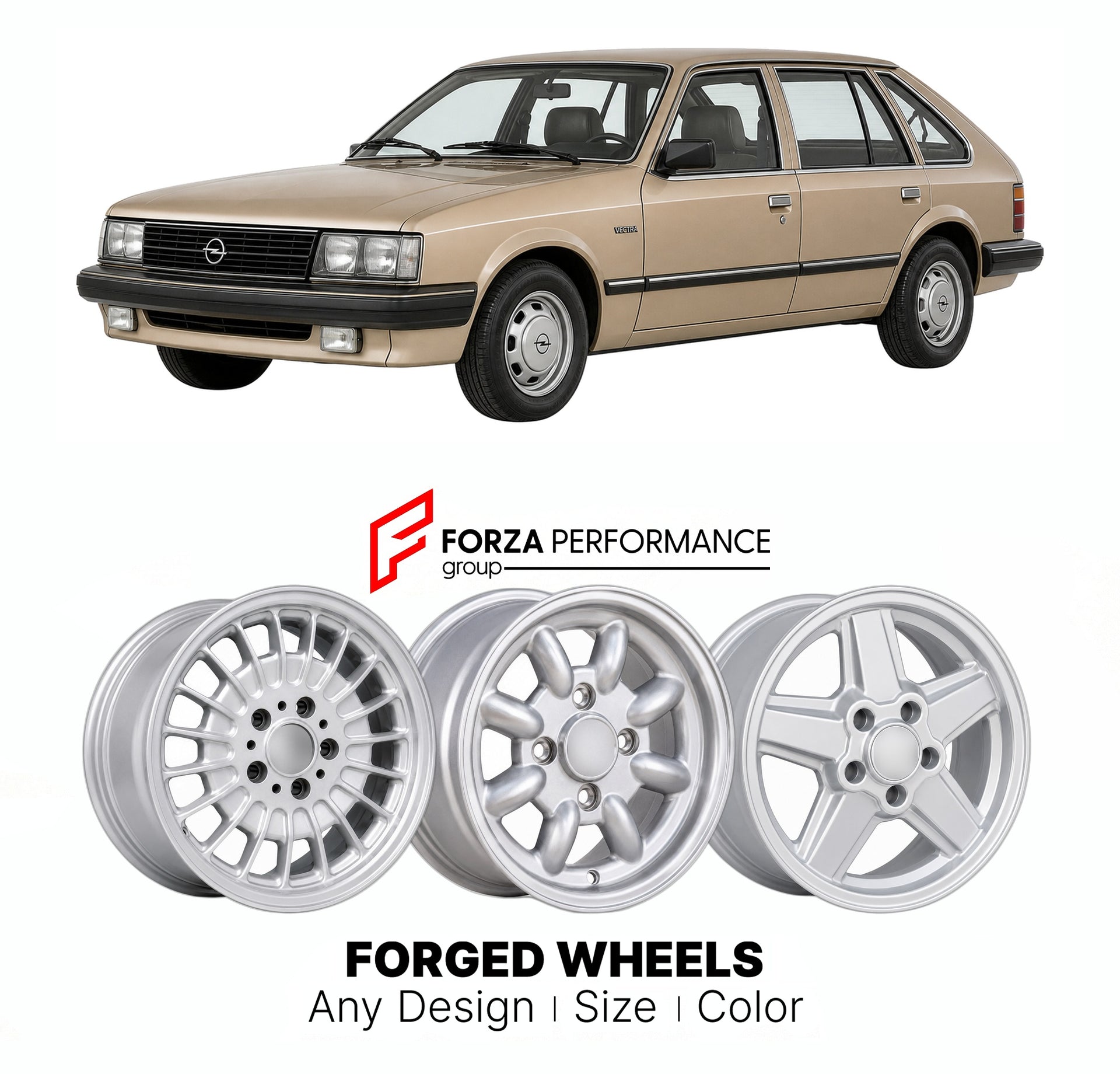 CUSTOM CLASSIC VINTAGE RESTOMOD RETRO OLD SCHOOL FORGED WHEELS RIMS for OPEL ASCONA VECTRA C 1981 - 1988

Custom forged wheels for Opel Ascona Vectra C 1981 - 1988. Classic, vintage, restomod wheel designs made to order in custom sizes, offsets, colors and finishes.

We manufacture premium quality forged wheels rims for Opel Ascona Vectra C 1981 - 1988 in any design, size, color.

THIS WHEEL DESIGN CAN BE CUSTOM-MADE FOR YOUR CAR IN ANY SIZE AND COLOR OPTIONS
Available in monoblock, 2-piece, 3-piece, duoblo