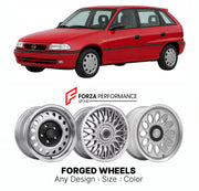 CUSTOM CLASSIC VINTAGE RESTOMOD RETRO OLD SCHOOL FORGED WHEELS RIMS for OPEL ASTRA F 1991 - 1998

Custom forged wheels for Opel Astra F 1991 - 1998. Classic, vintage, restomod wheel designs made to order in custom sizes, offsets, colors and finishes.

We manufacture premium quality forged wheels rims for Opel Astra F 1991 - 1998 in any design, size, color.

THIS WHEEL DESIGN CAN BE CUSTOM-MADE FOR YOUR CAR IN ANY SIZE AND COLOR OPTIONS
Available in monoblock, 2-piece, 3-piece, duoblock, beadlock
3D wheel re