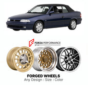 CUSTOM CLASSIC VINTAGE RESTOMOD RETRO OLD SCHOOL FORGED WHEELS RIMS for OPEL ASTRA F CABRIOLET 1993 - 2000

Custom forged wheels for Opel Astra F Cabriolet 1993 - 2000. Classic, vintage, restomod wheel designs made to order in custom sizes, offsets, colors and finishes.

We manufacture premium quality forged wheels rims for Opel Astra F Cabriolet 1993 - 2000 in any design, size, color.

THIS WHEEL DESIGN CAN BE CUSTOM-MADE FOR YOUR CAR IN ANY SIZE AND COLOR OPTIONS
Available in monoblock, 2-piece, 3-piece, 