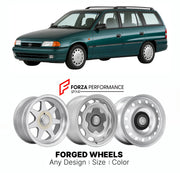 CUSTOM CLASSIC VINTAGE RESTOMOD RETRO OLD SCHOOL FORGED WHEELS RIMS for OPEL ASTRA F CARAVAN 1991 - 1998

Custom forged wheels for Opel Astra F Caravan 1991 - 1998. Classic, vintage, restomod wheel designs made to order in custom sizes, offsets, colors and finishes.

We manufacture premium quality forged wheels rims for Opel Astra F Caravan 1991 - 1998 in any design, size, color.

THIS WHEEL DESIGN CAN BE CUSTOM-MADE FOR YOUR CAR IN ANY SIZE AND COLOR OPTIONS
Available in monoblock, 2-piece, 3-piece, duoblo