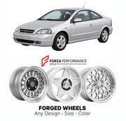 CUSTOM CLASSIC VINTAGE RESTOMOD RETRO OLD SCHOOL FORGED WHEELS RIMS for OPEL ASTRA G COUPE 2000 - 2005

Custom forged wheels for Opel Astra G Coupe 2000 - 2005. Classic, vintage, restomod wheel designs made to order in custom sizes, offsets, colors and finishes.

We manufacture premium quality forged wheels rims for Opel Astra G Coupe 2000 - 2005 in any design, size, color.

THIS WHEEL DESIGN CAN BE CUSTOM-MADE FOR YOUR CAR IN ANY SIZE AND COLOR OPTIONS
Available in monoblock, 2-piece, 3-piece, duoblock, be