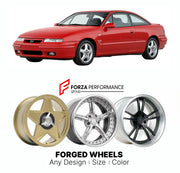 CUSTOM CLASSIC VINTAGE RESTOMOD RETRO OLD SCHOOL FORGED WHEELS RIMS for OPEL CALIBRA TURBO 4X4 1992 - 1997

Custom forged wheels for Opel Calibra Turbo 4x4 1992 - 1997. Classic, vintage, restomod wheel designs made to order in custom sizes, offsets, colors and finishes.

We manufacture premium quality forged wheels rims for Opel Calibra Turbo 4x4 1992 - 1997 in any design, size, color.

THIS WHEEL DESIGN CAN BE CUSTOM-MADE FOR YOUR CAR IN ANY SIZE AND COLOR OPTIONS
Available in monoblock, 2-piece, 3-piece, 