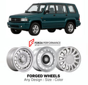 CUSTOM CLASSIC VINTAGE RESTOMOD RETRO OLD SCHOOL FORGED WHEELS RIMS for OPEL FRONT B 1998 - 2004

Custom forged wheels for Opel Front B 1998 - 2004. Classic, vintage, restomod wheel designs made to order in custom sizes, offsets, colors and finishes.

We manufacture premium quality forged wheels rims for Opel Front B 1998 - 2004 in any design, size, color.

THIS WHEEL DESIGN CAN BE CUSTOM-MADE FOR YOUR CAR IN ANY SIZE AND COLOR OPTIONS
Available in monoblock, 2-piece, 3-piece, duoblock, beadlock
3D wheel re