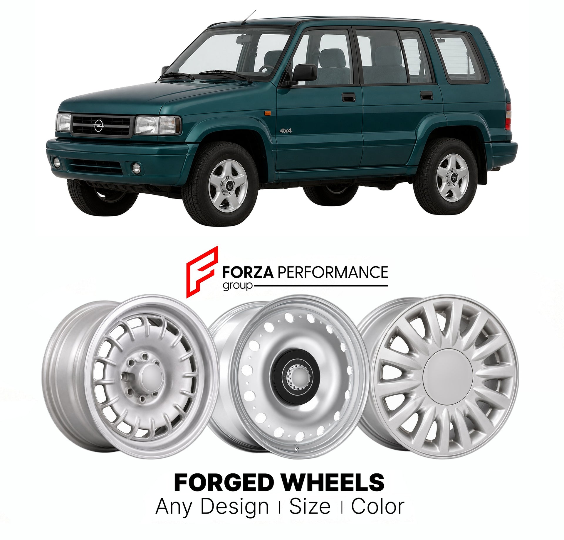 CUSTOM CLASSIC VINTAGE RESTOMOD RETRO OLD SCHOOL FORGED WHEELS RIMS for OPEL FRONT B 1998 - 2004

Custom forged wheels for Opel Front B 1998 - 2004. Classic, vintage, restomod wheel designs made to order in custom sizes, offsets, colors and finishes.

We manufacture premium quality forged wheels rims for Opel Front B 1998 - 2004 in any design, size, color.

THIS WHEEL DESIGN CAN BE CUSTOM-MADE FOR YOUR CAR IN ANY SIZE AND COLOR OPTIONS
Available in monoblock, 2-piece, 3-piece, duoblock, beadlock
3D wheel re