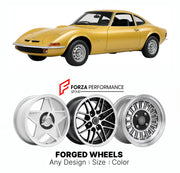 CUSTOM CLASSIC VINTAGE RESTOMOD RETRO OLD SCHOOL FORGED WHEELS RIMS for OPEL GT 1968 - 1973

Custom forged wheels for Opel GT 1968 - 1973. Classic, vintage, restomod wheel designs made to order in custom sizes, offsets, colors and finishes.

We manufacture premium quality forged wheels rims for Opel GT 1968 - 1973 in any design, size, color.

THIS WHEEL DESIGN CAN BE CUSTOM-MADE FOR YOUR CAR IN ANY SIZE AND COLOR OPTIONS
Available in monoblock, 2-piece, 3-piece, duoblock, beadlock
3D wheel renderings are pr