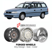 CUSTOM CLASSIC VINTAGE RESTOMOD RETRO OLD SCHOOL FORGED WHEELS RIMS for OPEL KADETT ASTRA F CARAVAN 1991 - 1998

Custom forged wheels for Opel Kadett Astra F Caravan 1991 - 1998. Classic, vintage, restomod wheel designs made to order in custom sizes, offsets, colors and finishes.

We manufacture premium quality forged wheels rims for Opel Kadett Astra F Caravan 1991 - 1998 in any design, size, color.

THIS WHEEL DESIGN CAN BE CUSTOM-MADE FOR YOUR CAR IN ANY SIZE AND COLOR OPTIONS
Available in monoblock, 2-p