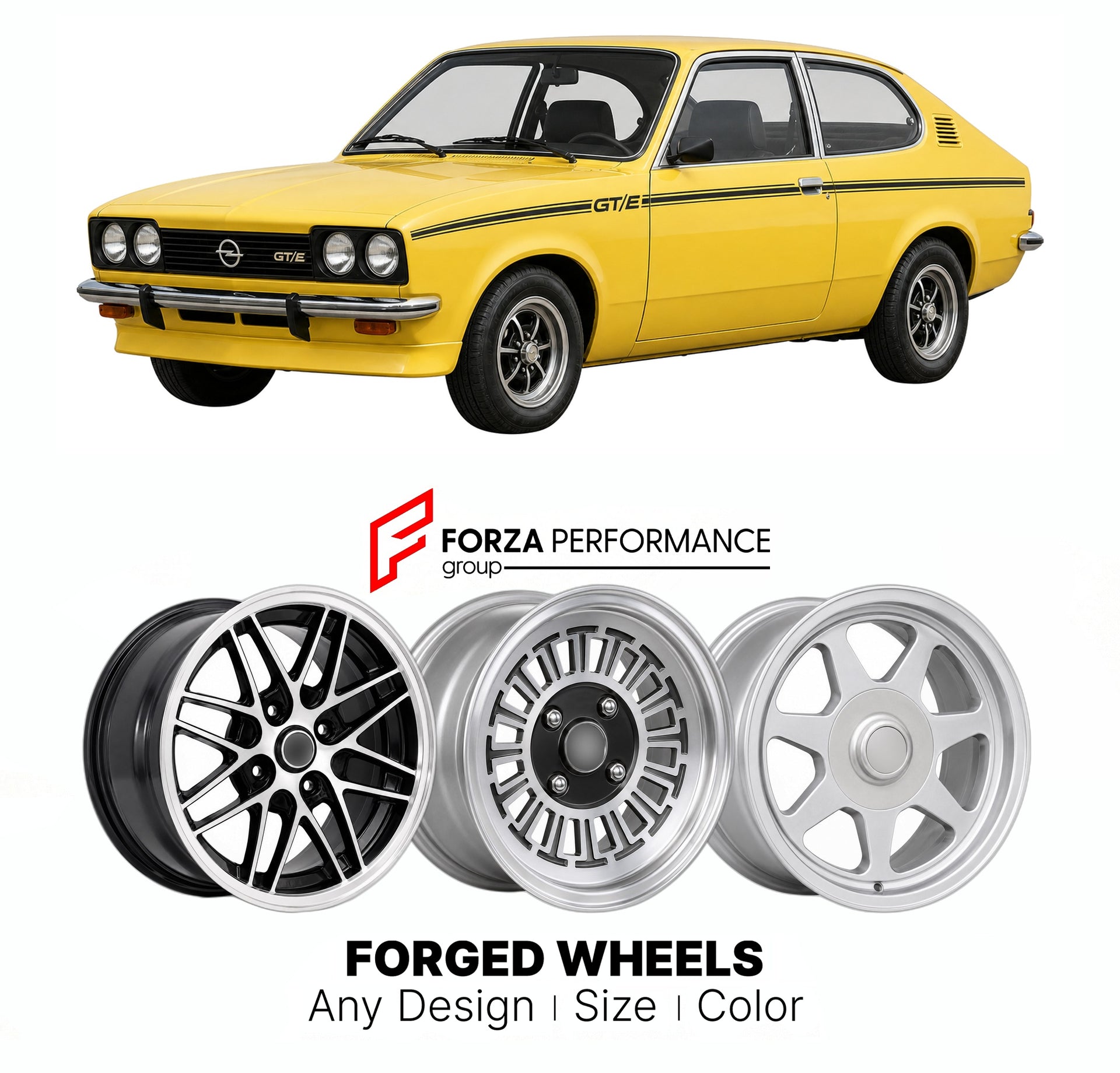 CUSTOM CLASSIC VINTAGE RESTOMOD RETRO OLD SCHOOL FORGED WHEELS RIMS for OPEL KADETT ASTRA GT E 1975 - 1979

Custom forged wheels for Opel Kadett Astra GT E 1975 - 1979. Classic, vintage, restomod wheel designs made to order in custom sizes, offsets, colors and finishes.

We manufacture premium quality forged wheels rims for Opel Kadett Astra GT E 1975 - 1979 in any design, size, color.

THIS WHEEL DESIGN CAN BE CUSTOM-MADE FOR YOUR CAR IN ANY SIZE AND COLOR OPTIONS
Available in monoblock, 2-piece, 3-piece, 