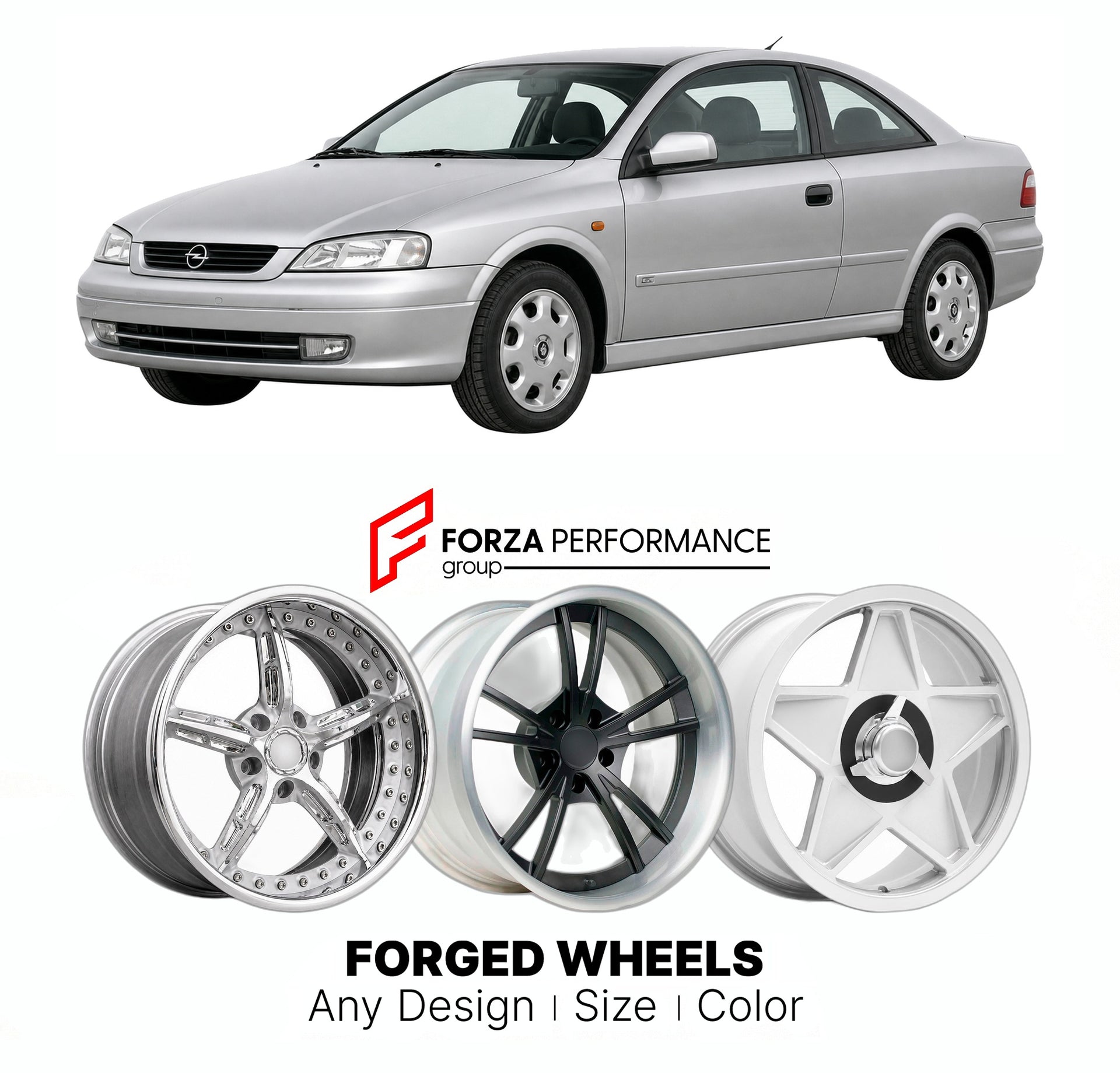 CUSTOM CLASSIC VINTAGE RESTOMOD RETRO OLD SCHOOL FORGED WHEELS RIMS for OPEL KADETT ASTRA G COUPE 2000 - 2005

Custom forged wheels for Opel Kadett Astra G Coupe 2000 - 2005. Classic, vintage, restomod wheel designs made to order in custom sizes, offsets, colors and finishes.

We manufacture premium quality forged wheels rims for Opel Kadett Astra G Coupe 2000 - 2005 in any design, size, color.

THIS WHEEL DESIGN CAN BE CUSTOM-MADE FOR YOUR CAR IN ANY SIZE AND COLOR OPTIONS
Available in monoblock, 2-piece, 