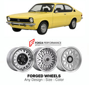 CUSTOM CLASSIC VINTAGE RESTOMOD RETRO OLD SCHOOL FORGED WHEELS RIMS for OPEL KADETT C 1973 - 1979

Custom forged wheels for Opel Kadett C 1973 - 1979. Classic, vintage, restomod wheel designs made to order in custom sizes, offsets, colors and finishes.

We manufacture premium quality forged wheels rims for Opel Kadett C 1973 - 1979 in any design, size, color.

THIS WHEEL DESIGN CAN BE CUSTOM-MADE FOR YOUR CAR IN ANY SIZE AND COLOR OPTIONS
Available in monoblock, 2-piece, 3-piece, duoblock, beadlock
3D wheel