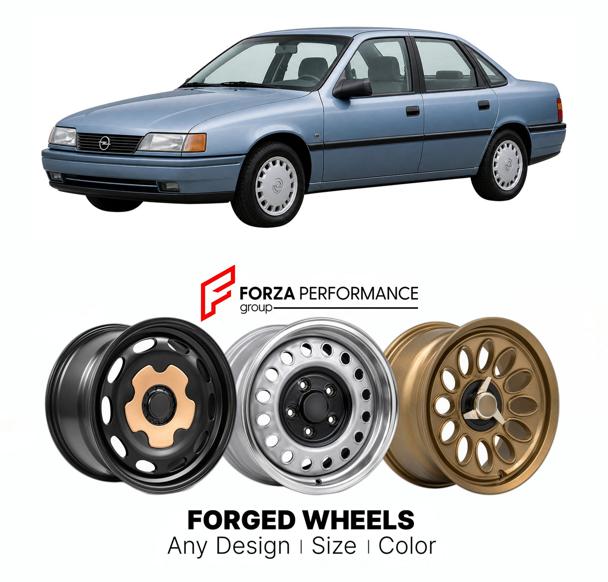 CUSTOM CLASSIC VINTAGE RESTOMOD RETRO OLD SCHOOL FORGED WHEELS RIMS for OPEL VECTRA A 1988 - 1995

Custom forged wheels for Opel Vectra A 1988 - 1995. Classic, vintage, restomod wheel designs made to order in custom sizes, offsets, colors and finishes.

We manufacture premium quality forged wheels rims for Opel Vectra A 1988 - 1995 in any design, size, color.

THIS WHEEL DESIGN CAN BE CUSTOM-MADE FOR YOUR CAR IN ANY SIZE AND COLOR OPTIONS
Available in monoblock, 2-piece, 3-piece, duoblock, beadlock
3D wheel
