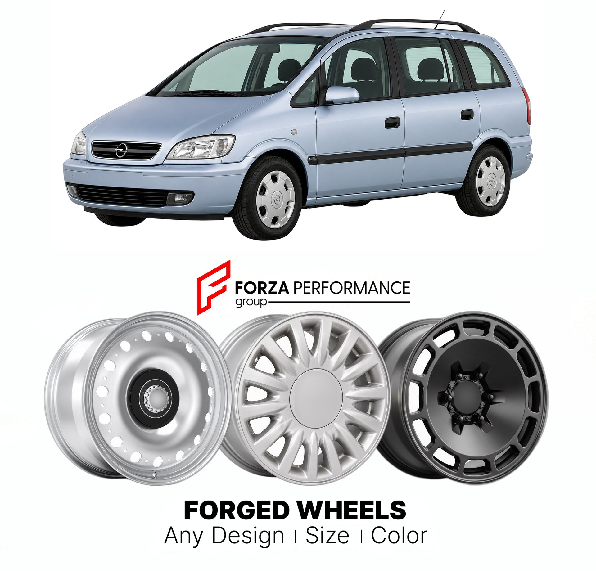 CUSTOM CLASSIC VINTAGE RESTOMOD RETRO OLD SCHOOL FORGED WHEELS RIMS for OPEL ZAFIRA 1999 - 2005

Custom forged wheels for Opel Zafira 1999 - 2005. Classic, vintage, restomod wheel designs made to order in custom sizes, offsets, colors and finishes.

We manufacture premium quality forged wheels rims for Opel Zafira 1999 - 2005 in any design, size, color.

THIS WHEEL DESIGN CAN BE CUSTOM-MADE FOR YOUR CAR IN ANY SIZE AND COLOR OPTIONS
Available in monoblock, 2-piece, 3-piece, duoblock, beadlock
3D wheel rende