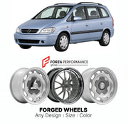 CUSTOM CLASSIC VINTAGE RESTOMOD RETRO OLD SCHOOL FORGED WHEELS RIMS for OPEL ZAFIRA A 1999 - 2005

Custom forged wheels for Opel Zafira A 1999 - 2005. Classic, vintage, restomod wheel designs made to order in custom sizes, offsets, colors and finishes.

We manufacture premium quality forged wheels rims for Opel Zafira A 1999 - 2005 in any design, size, color.

THIS WHEEL DESIGN CAN BE CUSTOM-MADE FOR YOUR CAR IN ANY SIZE AND COLOR OPTIONS
Available in monoblock, 2-piece, 3-piece, duoblock, beadlock
3D wheel